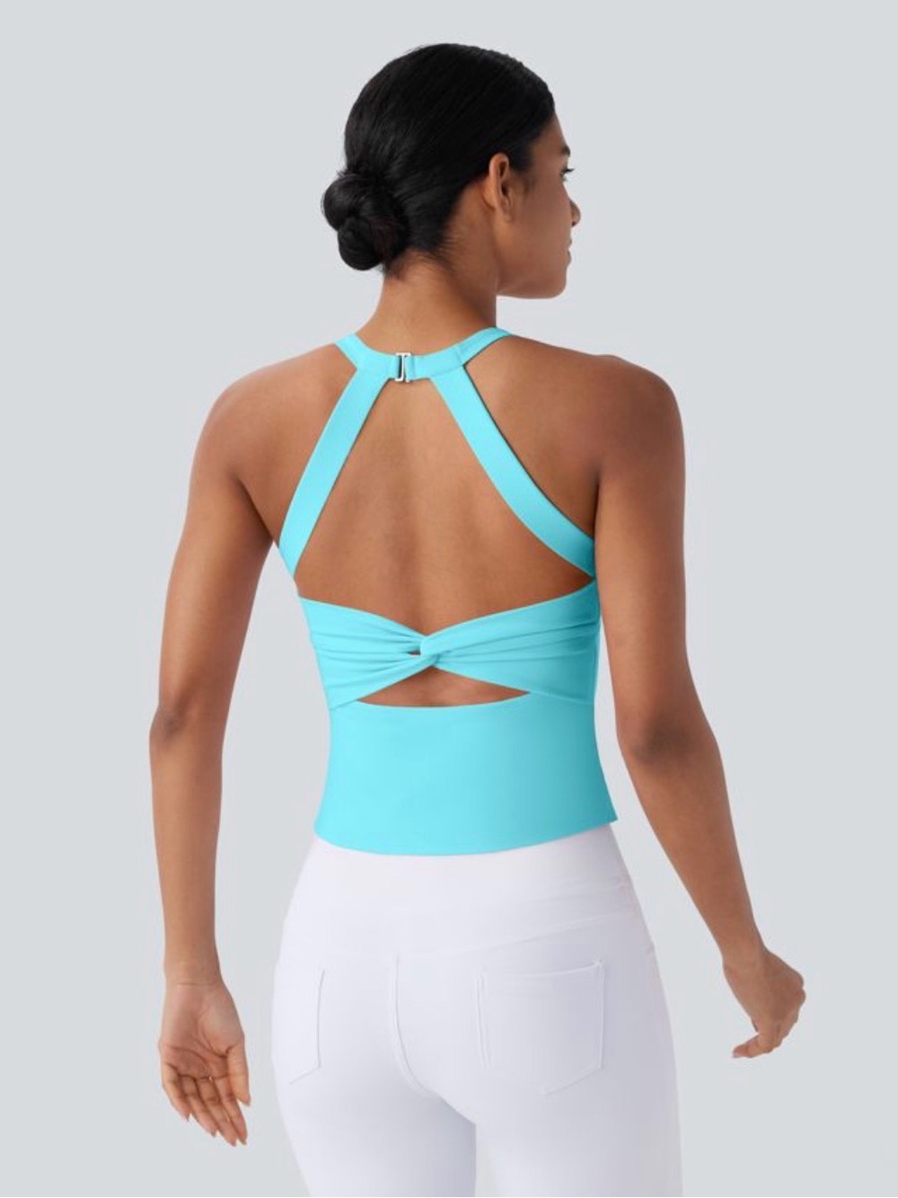 Halara Softly Zero Plush Cutout Turquoise Athletic Yoga Tank Top XS - NWT
